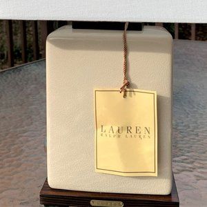 Ralph Lauren Table Lamp Square Tan Cream Crackle Porcelain Desk Home Office